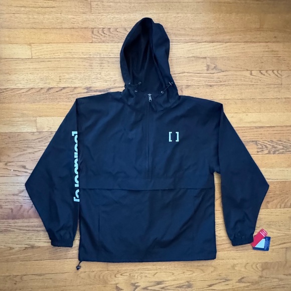 Solidcore Jackets & Blazers - SOLIDCORE x CHAMPION BNWT Half-Zip Rain Poncho w/Hood in Black White Size S